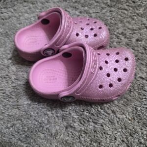 Crocs Kids Pink Glitter Clogs